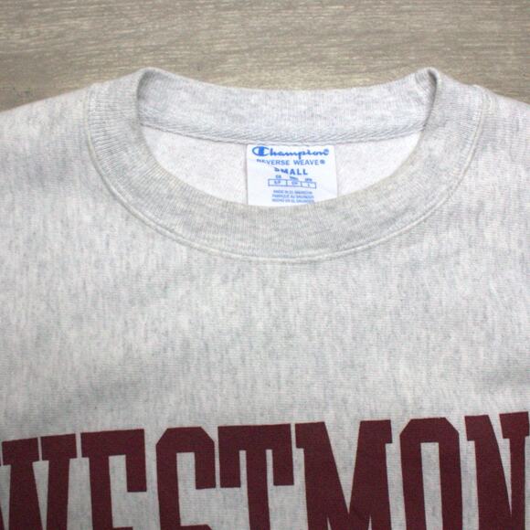 Westmont College Sweatshirt Mens Small Gray Logo Champion Reverse Weave Vintage - Picture 3 of 7